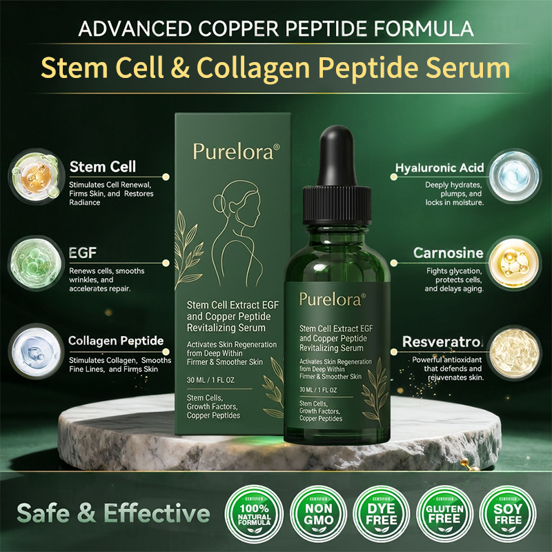 🍃Change from the inside out | Purelora® Stem Cell–Derived EGF & Copper Peptide Activating Serum  (Deeply activates skin renewal from within for firmer, smoother-looking skin)