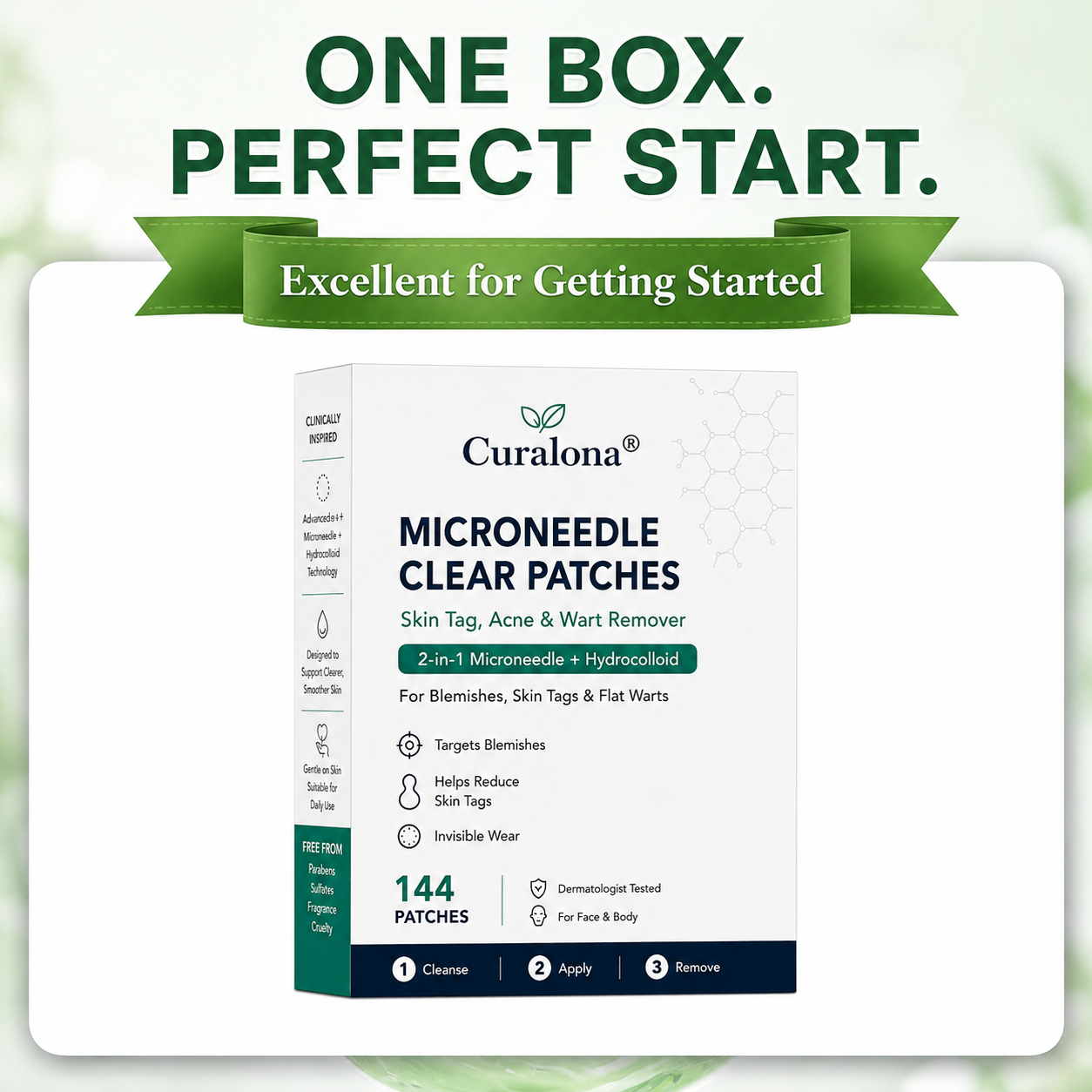🔥 LAST DAY SALE-80% OFF✨Curalona®2-in-1 Microneedle & Hydrocolloid Patch🍀| Removes Raised Moles, Acne, Flat Warts & Skin Tags | Helps Improve Wrinkles, Scars & Blemishes | Invisible Patches for Face & Body