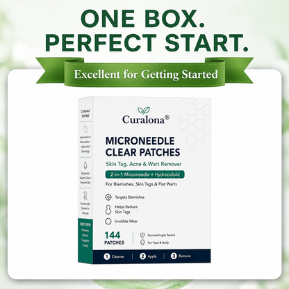 🔥 LAST DAY SALE-80% OFF✨Curalona®2-in-1 Microneedle & Hydrocolloid Patch🍀| Removes Raised Moles, Acne, Flat Warts & Skin Tags | Helps Improve Wrinkles, Scars & Blemishes | Invisible Patches for Face & Body