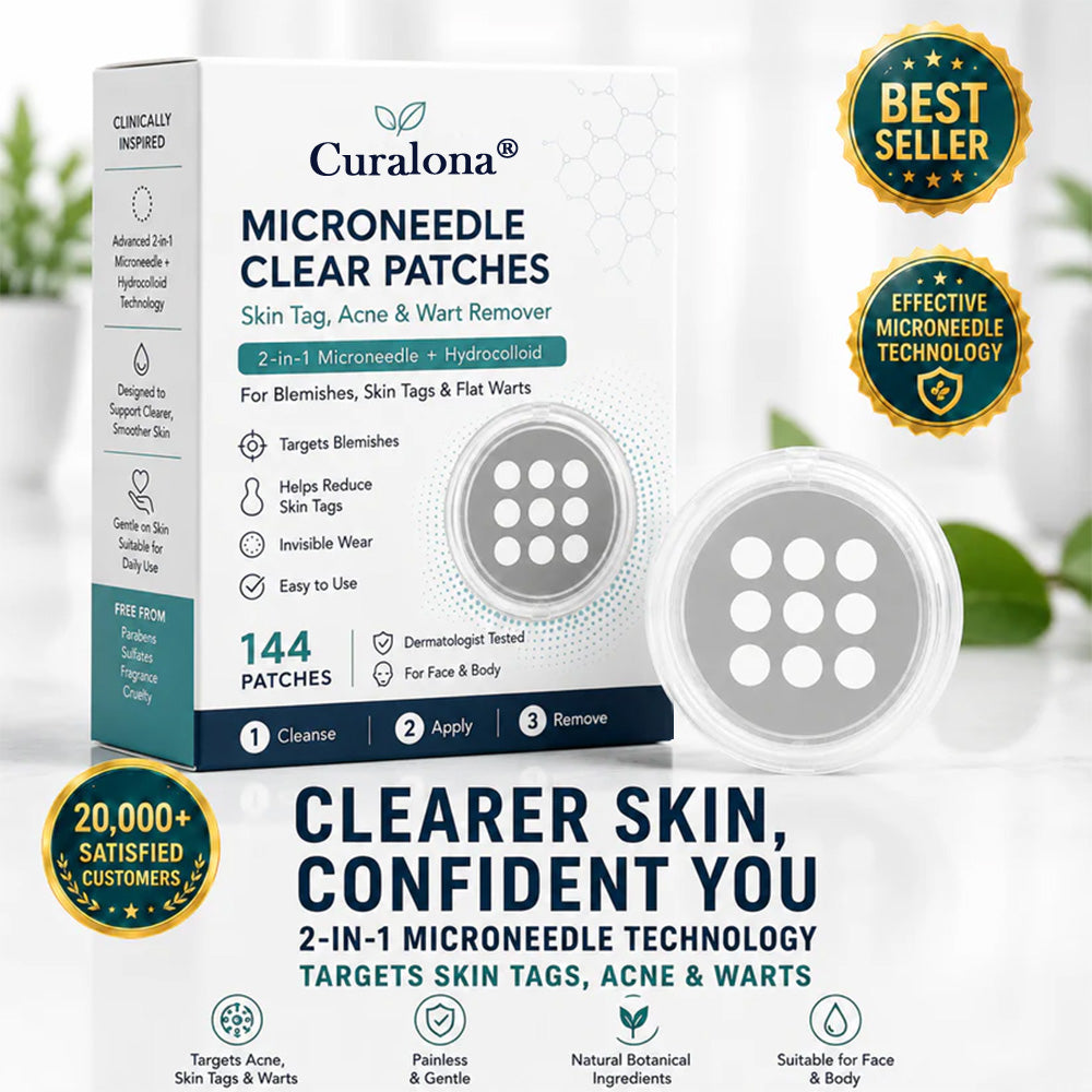 🔥 LAST DAY SALE-80% OFF✨Curalona®2-in-1 Microneedle & Hydrocolloid Patch🍀| Removes Raised Moles, Acne, Flat Warts & Skin Tags | Helps Improve Wrinkles, Scars & Blemishes | Invisible Patches for Face & Body