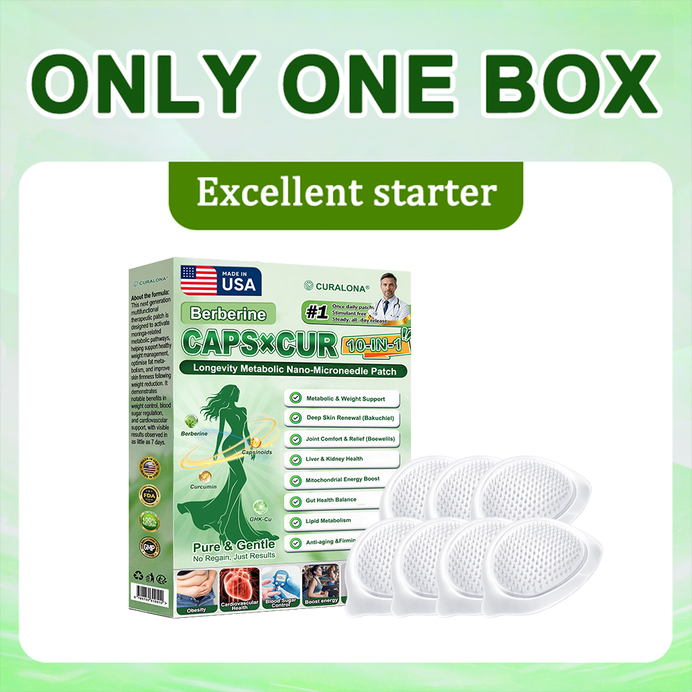 | 🇺🇸 𝐎𝐟𝐟𝐢𝐜𝐢𝐚𝐥 US 𝐒𝐭𝐨𝐫𝐞 | Curalona® Triple Action Microneedle Patch – Berberine & NAD+ for Metabolic Support, Bakuchiol for Skin Renewal, Boswellia for Joint Comfort – Transdermal Day & Night Microneedle Patch for Women & Men – 7 Patches