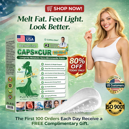 | 🇺🇸 𝐎𝐟𝐟𝐢𝐜𝐢𝐚𝐥 US 𝐒𝐭𝐨𝐫𝐞 | Curalona® Triple Action Microneedle Patch – Berberine & NAD+ for Metabolic Support, Bakuchiol for Skin Renewal, Boswellia for Joint Comfort – Transdermal Day & Night Microneedle Patch for Women & Men – 7 Patches