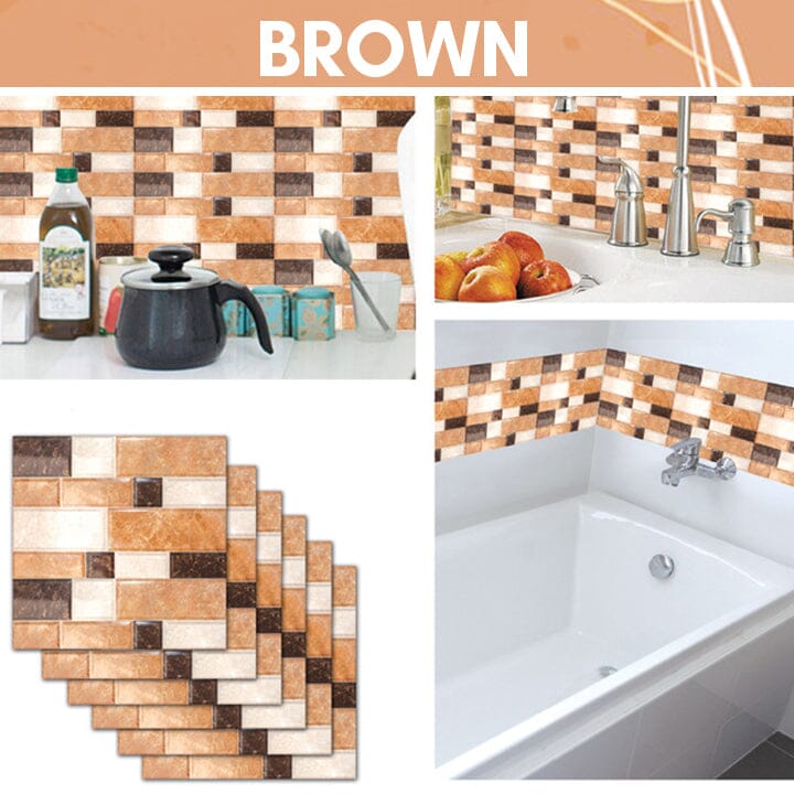 Pegatinas 3D para azulejos de pared impermeables
